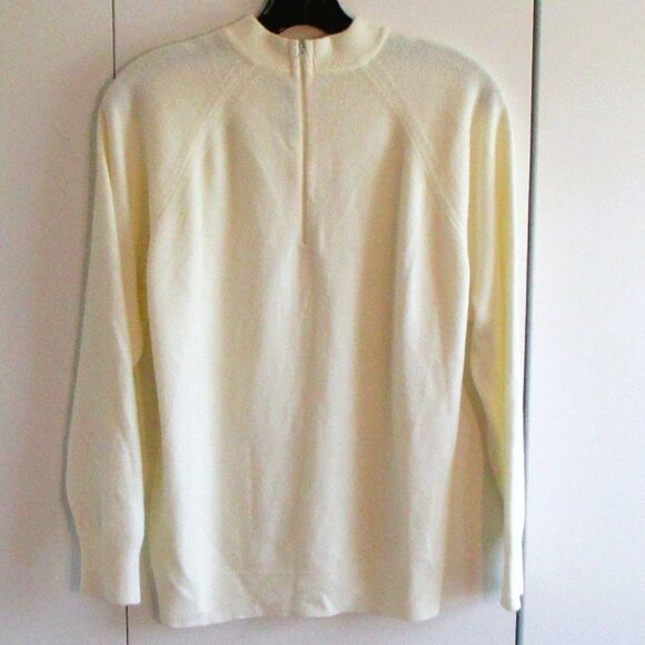 Designers Originals Winter White Sweater 38 Medium/Large Ribbed Collar Pullover - Picture 4 of 4